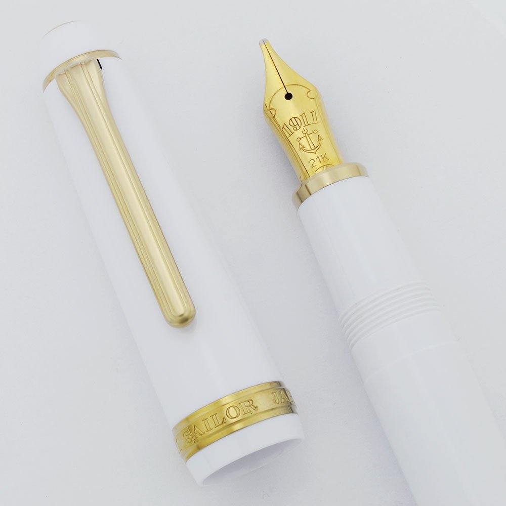 Sailor Levenger Special 1911L Fountain Pen - Large Size, White w